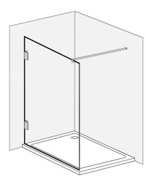 Ungleichschenkliger Duschbereich: Alleinstehende Duschwand